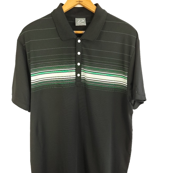 IJP Golf Polo Shirt Men's XL Black Multicolor Stripes Design by Ian Poulter - Picture 1 of 10
